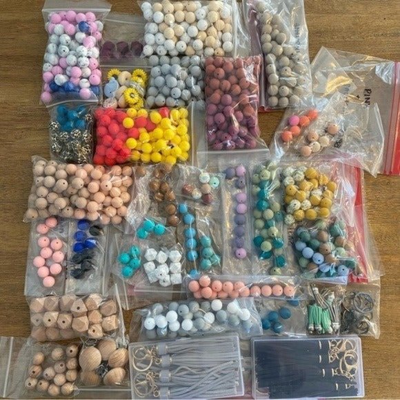 Custom Variety Pack Other - Silicone & Wood Beads Lot !!850 Beads!!